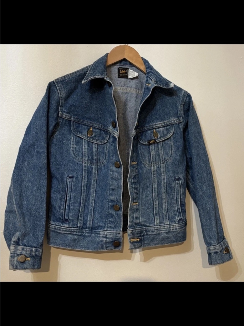 1970s Lee Riders Classic Blue Denim Trucker Jacket XS